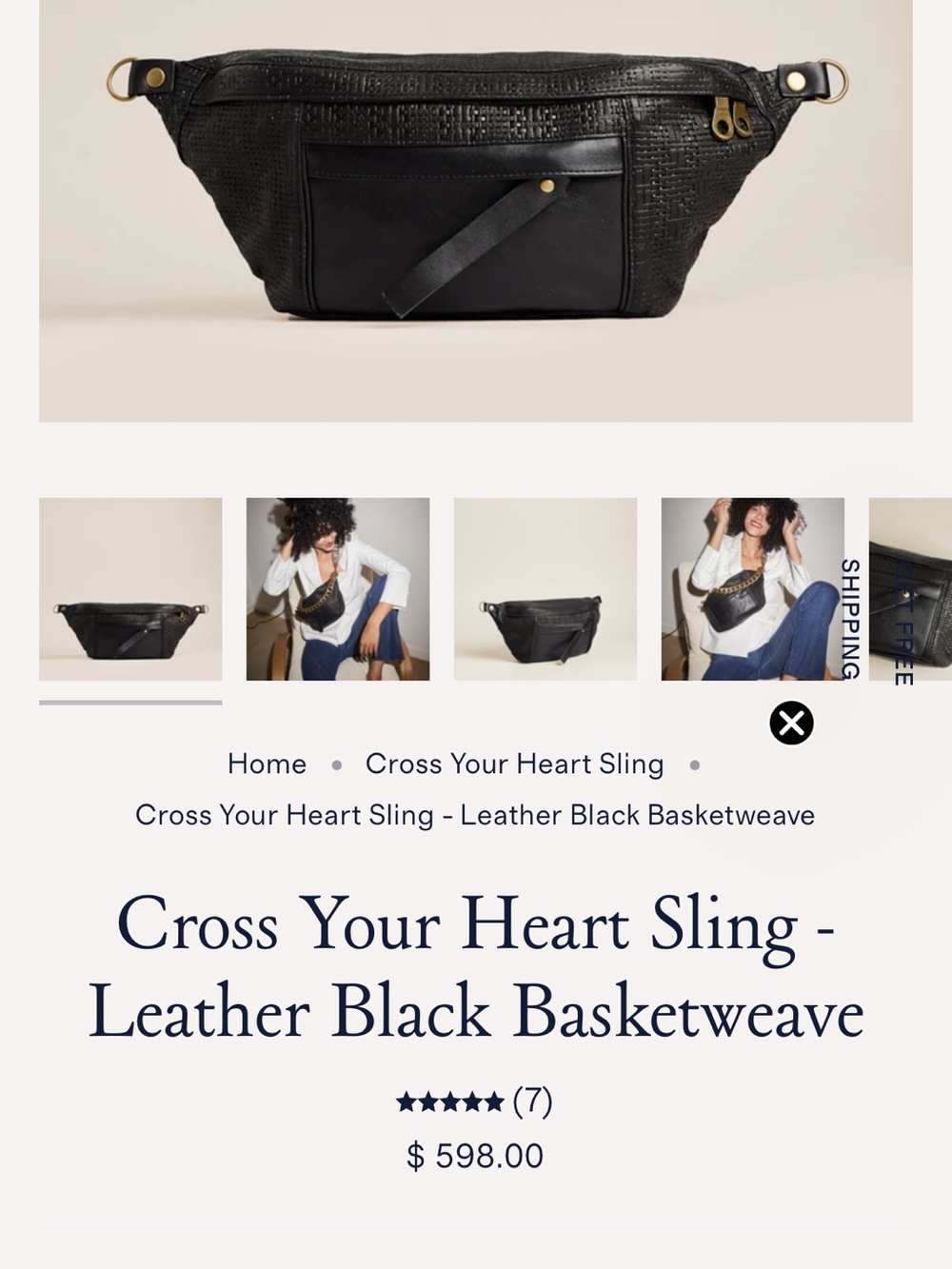 Parker thatch cross your heart black basketweave Crossbody bag - Picture 6 of 6